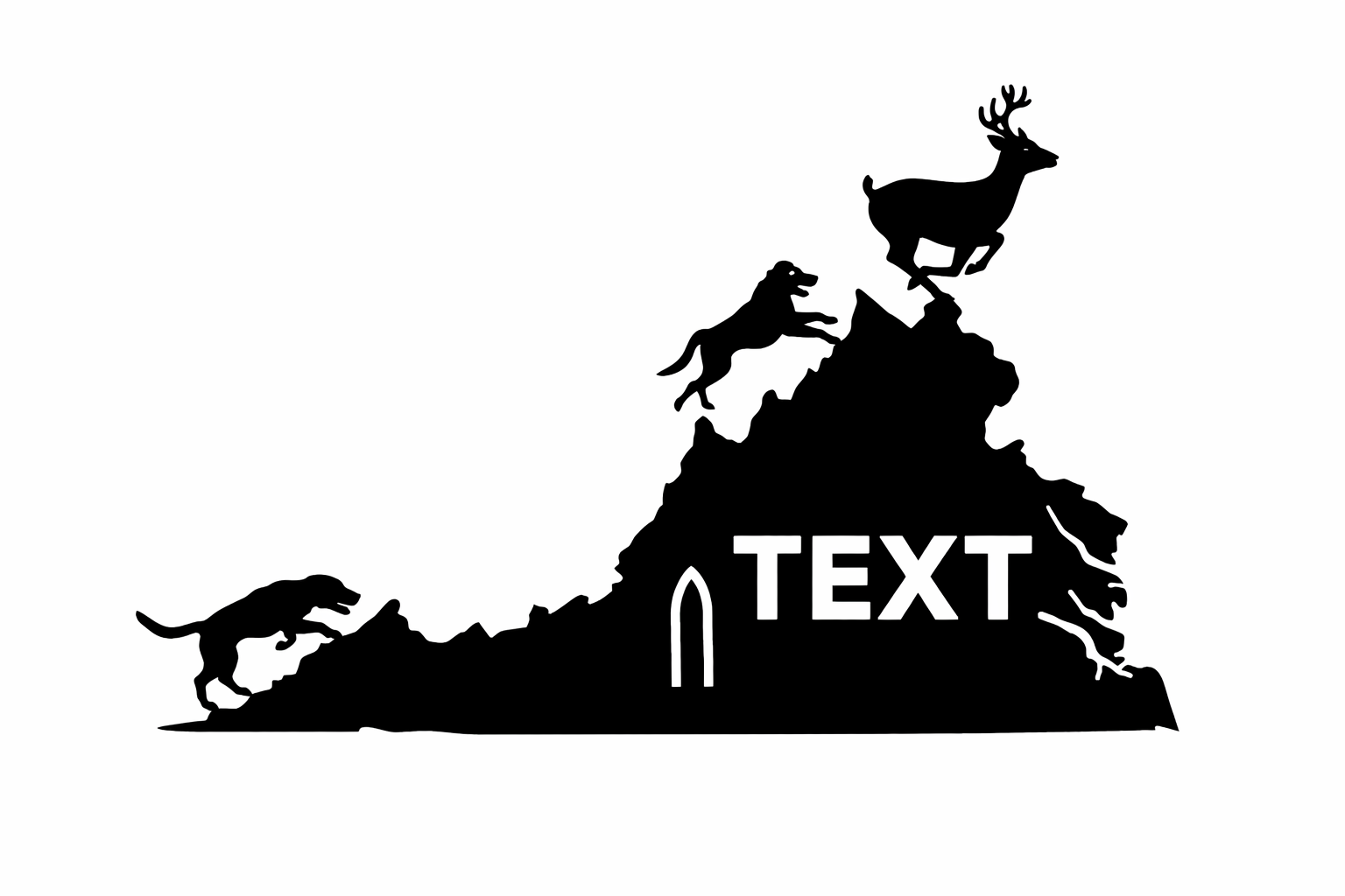 Hounds Running Deer Euro Mount Display