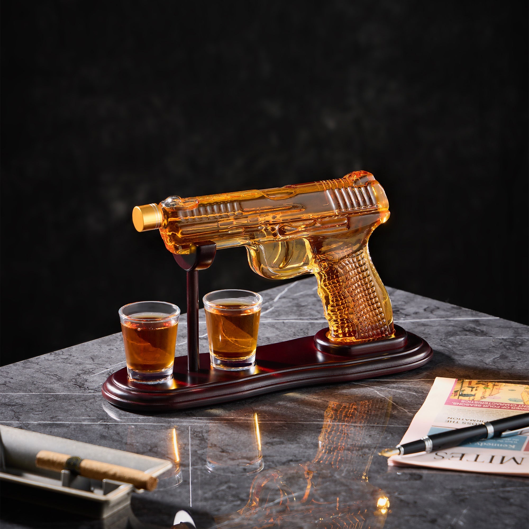 Gun Whiskey Decanter Set