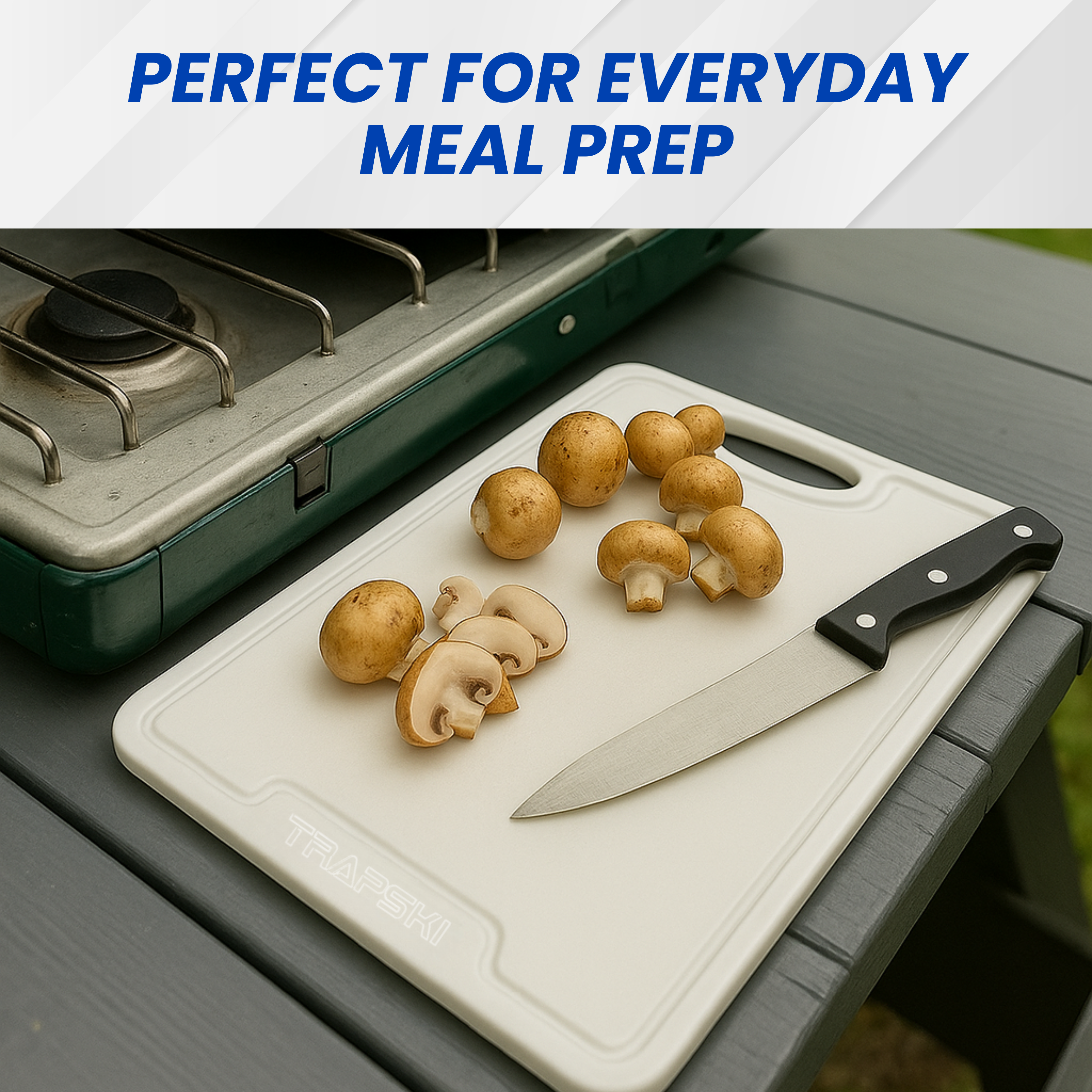 TRAPSKI 3/8 Inch Thick HDPE Cutting Boards | Food-Grade | Juice Grooves