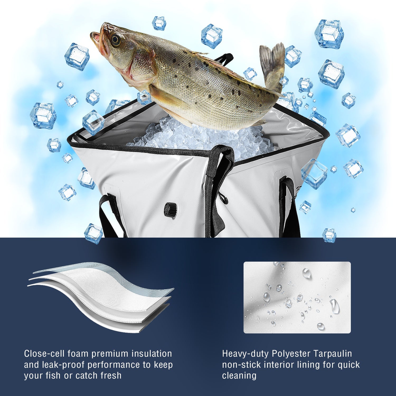 48x18'' Fish Cooler Bag With Waterproof Zipper