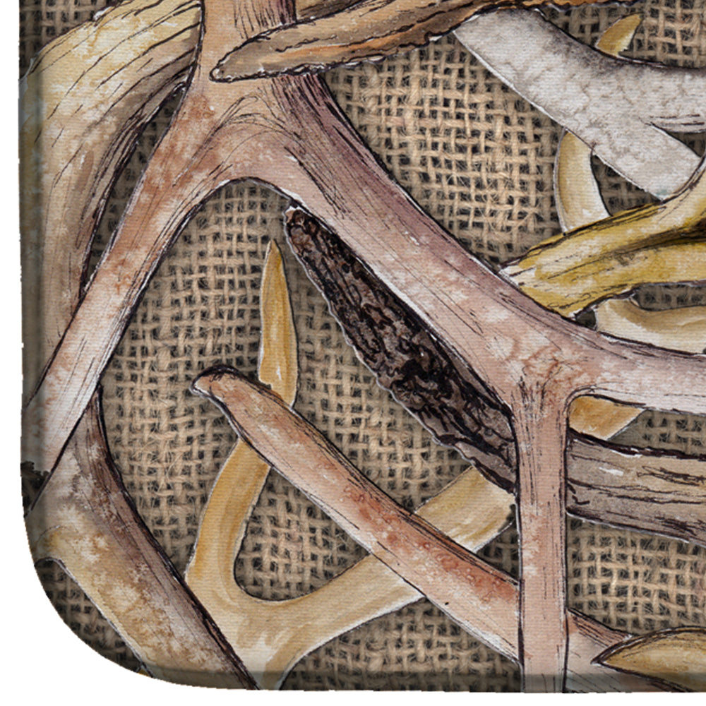 Deer Horns Dish Drying Mat – Absorbent, Artistic Kitchen Essentials 8732DDM