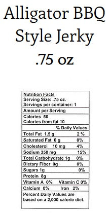 Alligator Jerky (BBQ-Flavor)