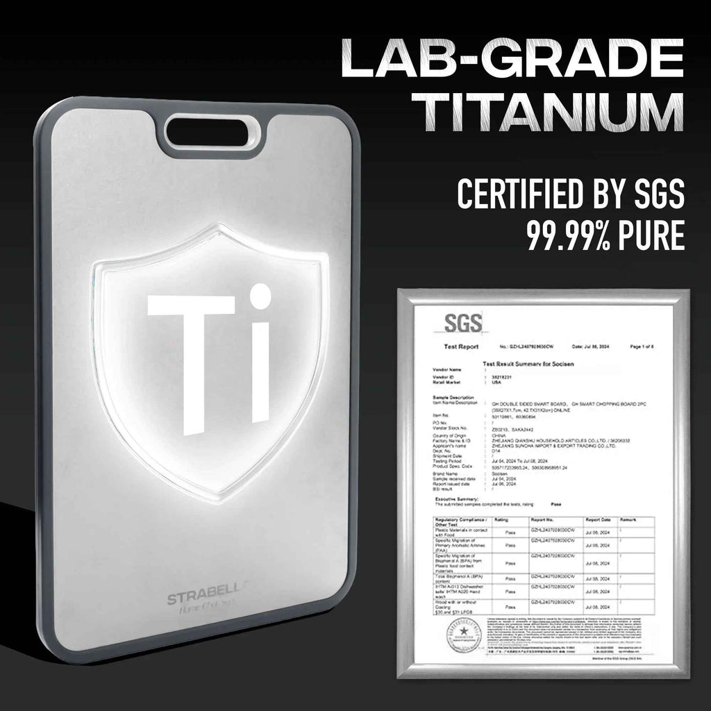 Strabella Titanium Cutting Board - Antibacterial and Scratch Resistant Holiday Gift Set