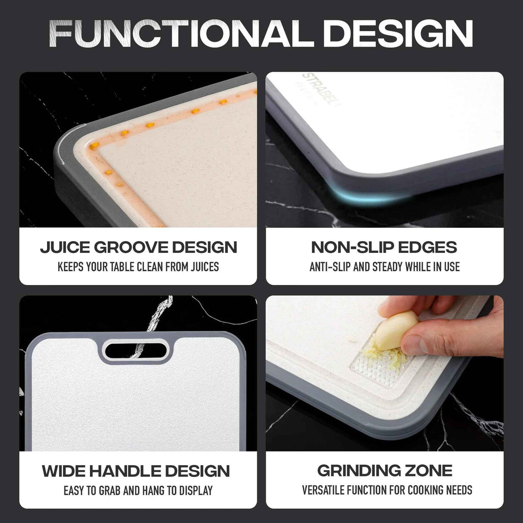 Strabella Titanium Cutting Board - Antibacterial and Scratch Resistant Holiday Gift Set