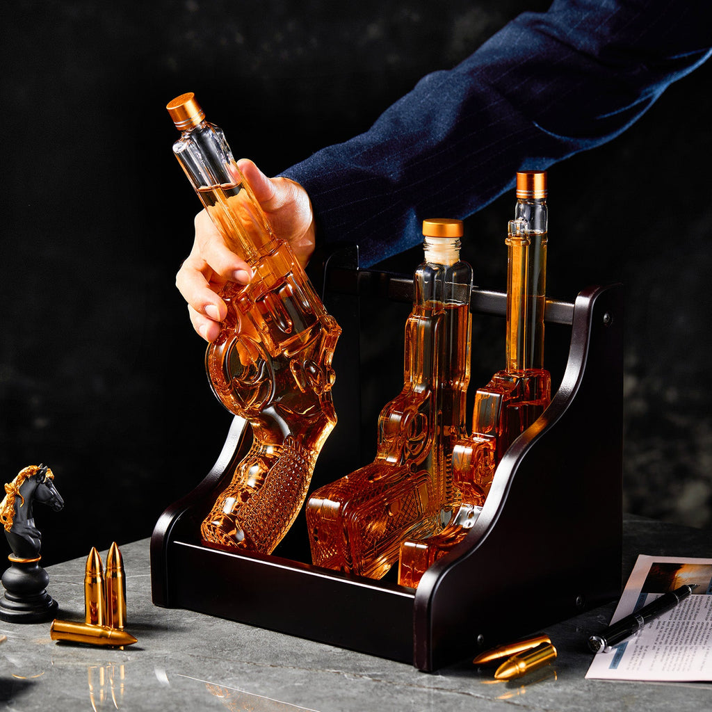 3 Gun Whiskey Decanter Set