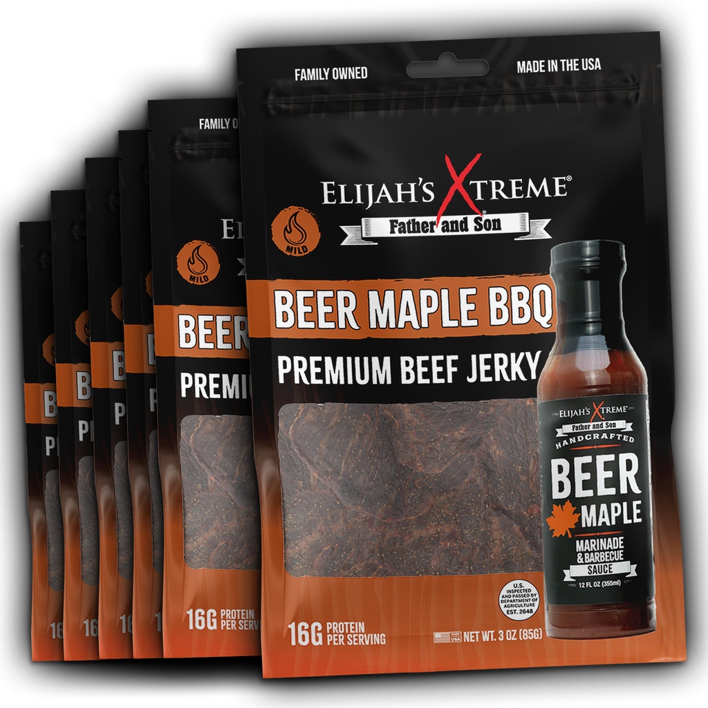 Beer Maple BBQ Beef Jerky - 6 bags (1lb)