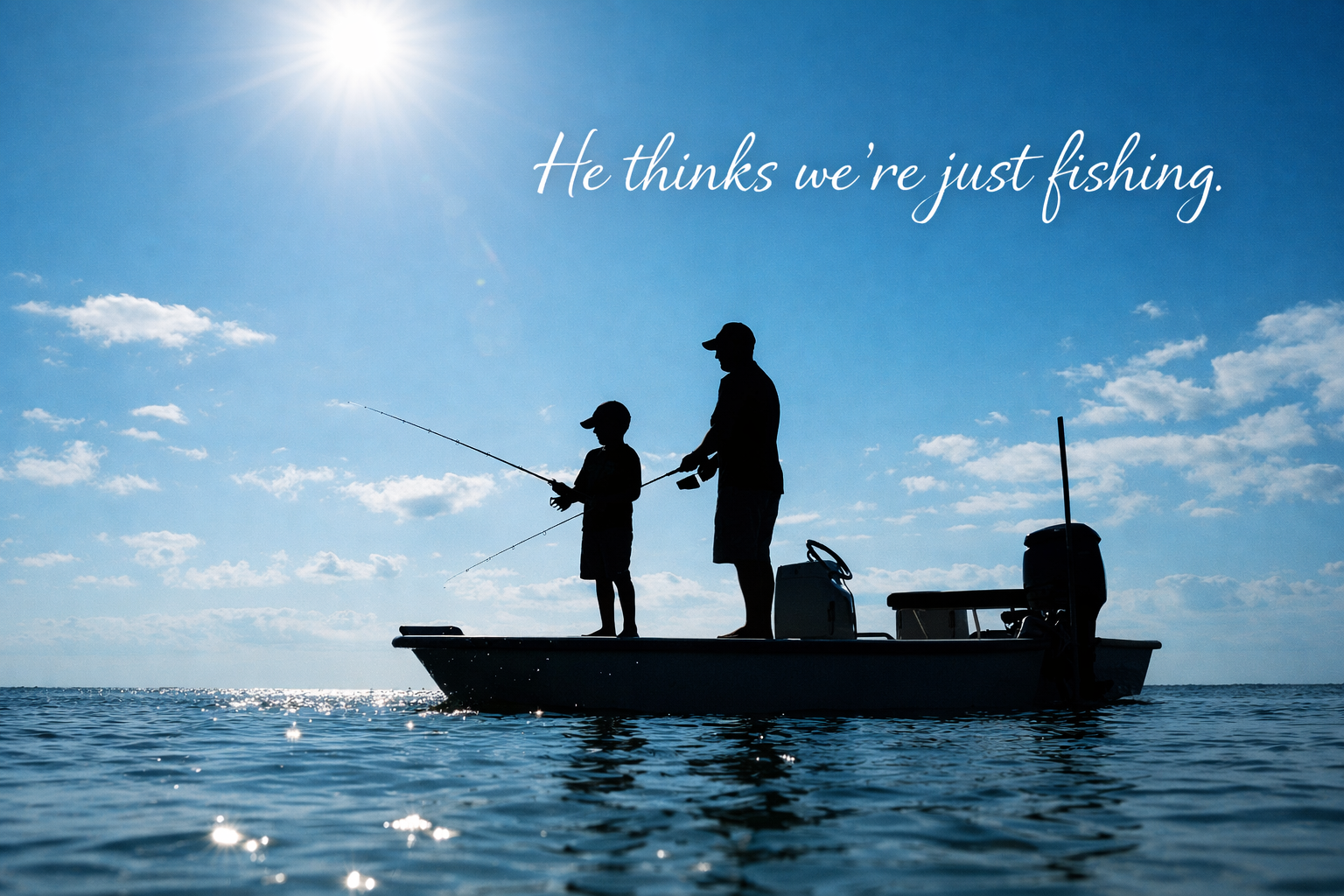 He Thinks We're Just Fishing Canvas Wall Art