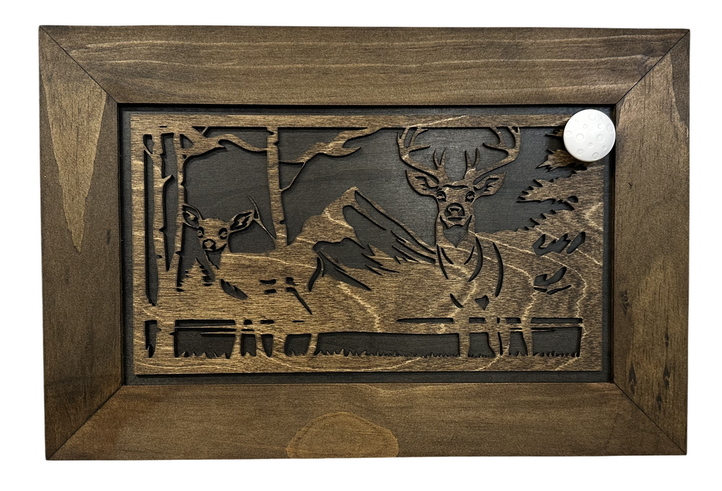 Buck and Doe in The Woods Gun Concealment Furniture - Handcrafted Hidden Gun Storage Wall Decor - Hidden Gun Shelf with Magnetic Lock for Quick Access