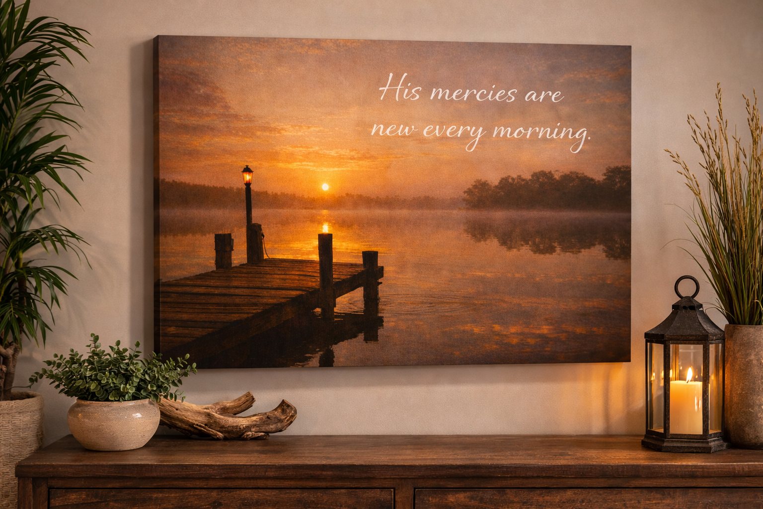 His Mercies Are New Every Morning Canvas Wall Art