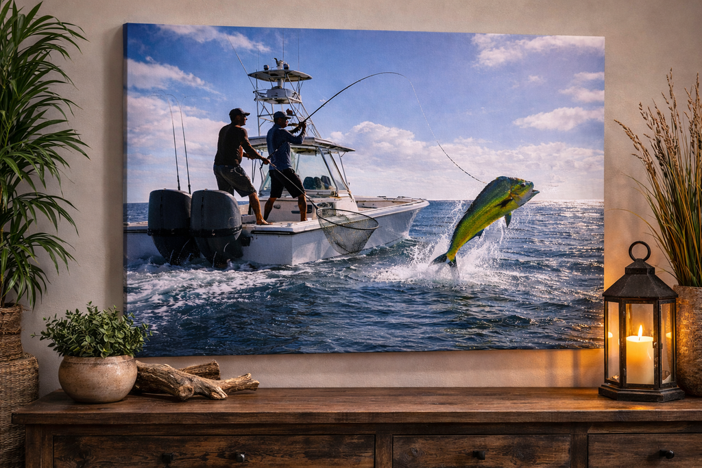 Mahi Mahi Offshore Fishing Canvas Wall Art