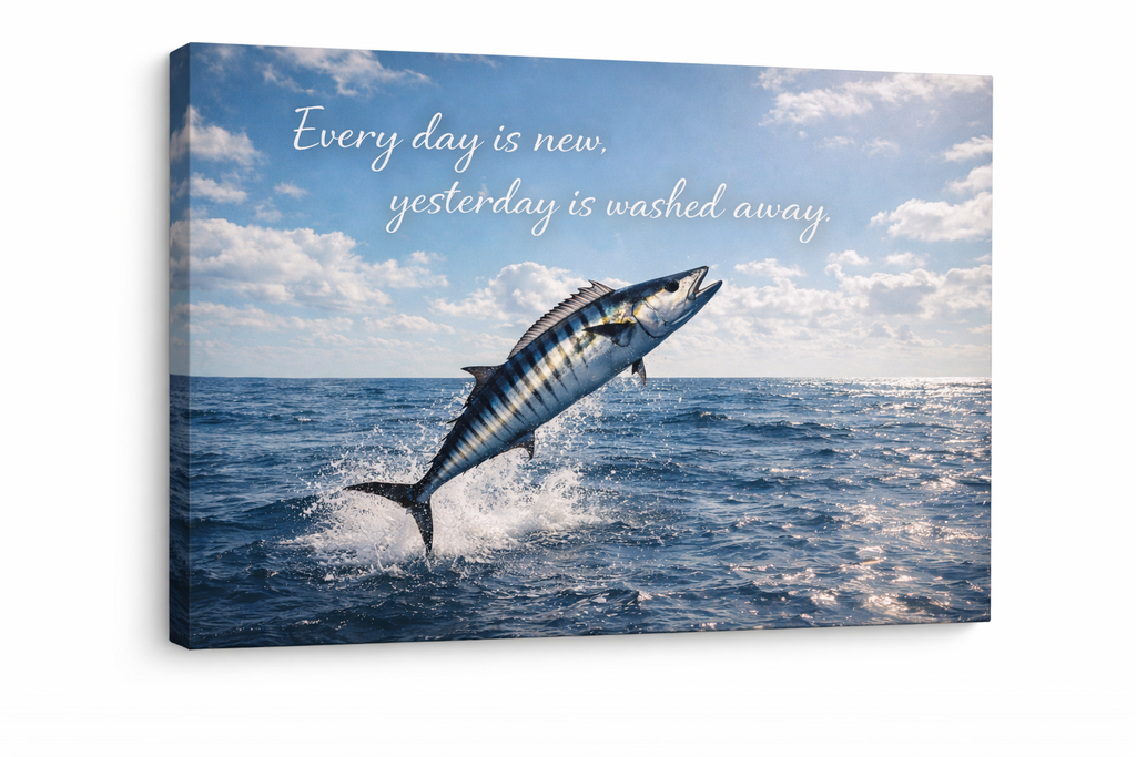 Every Day Is New Fishing Canvas Wall Art