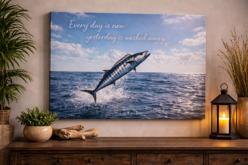 Every Day Is New Fishing Canvas Wall Art