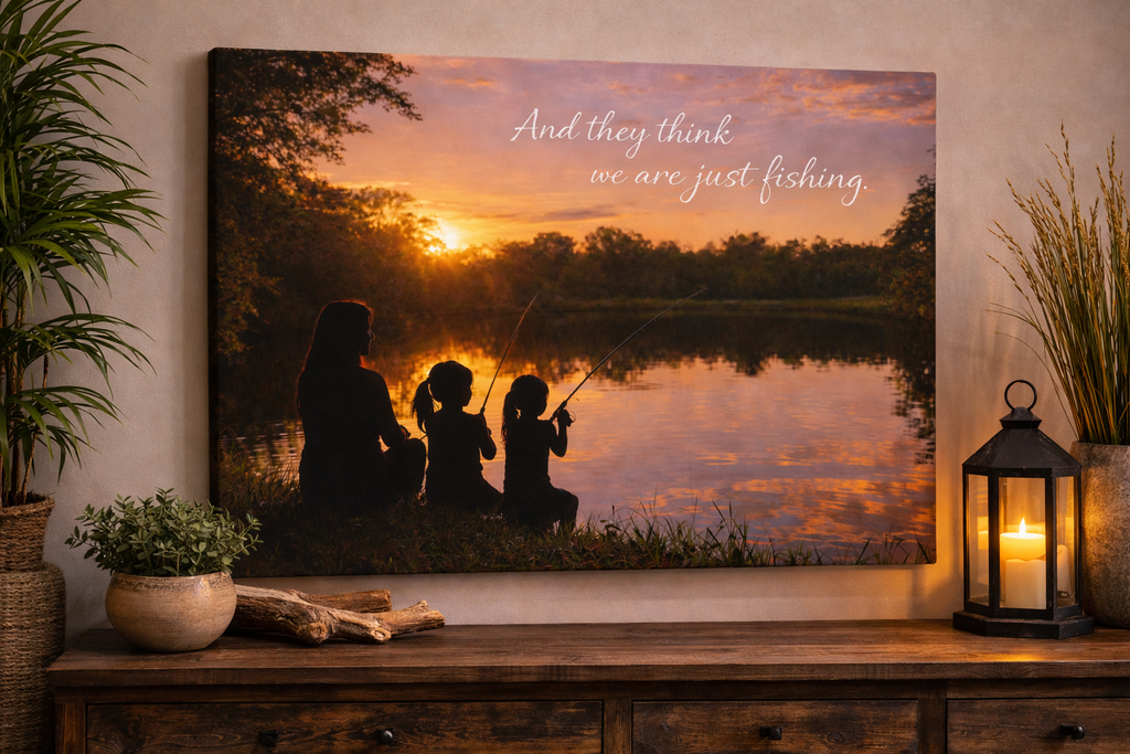 Family Fishing Canvas Wall Art – And They Think We Are Just Fishing