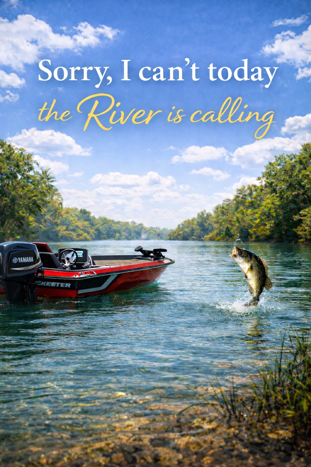 The River Is Calling Fishing Canvas Wall Art