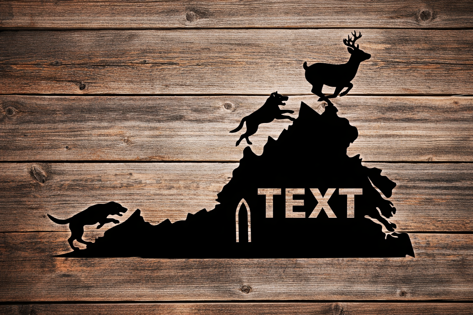 Hounds Running Deer Euro Mount Display