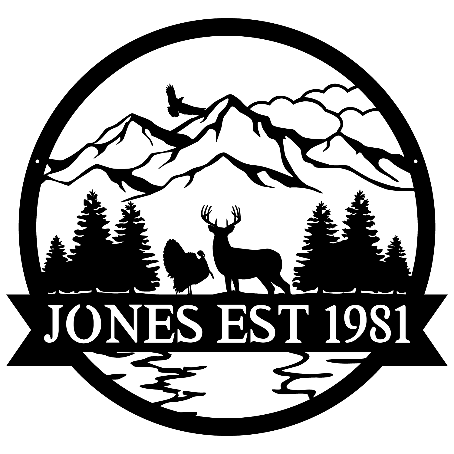 Deer & Turkey Outdoor Monogram