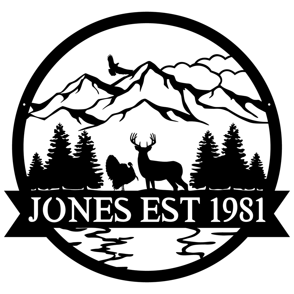 Deer & Turkey Outdoor Monogram