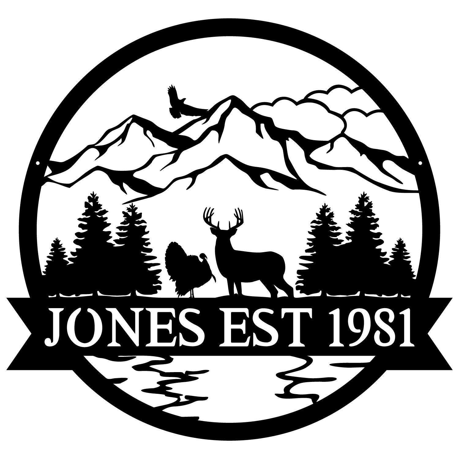 Deer & Turkey Outdoor Monogram