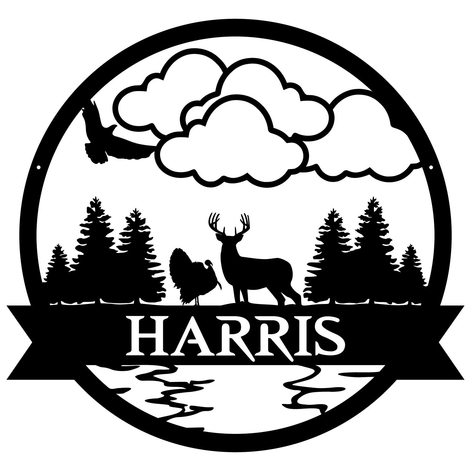 Deer & Turkey Outdoor Monogram