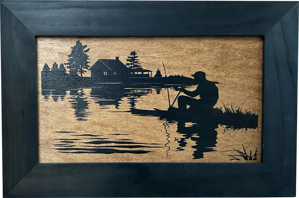 Rather Be Fishing Hidden Gun Safe - Handcrafted Gun Concealment Decor - Hidden Gun Shelf with Magnetic Lock for Quick Access - Hidden Wall Safe for Secure Storage - Made in USA