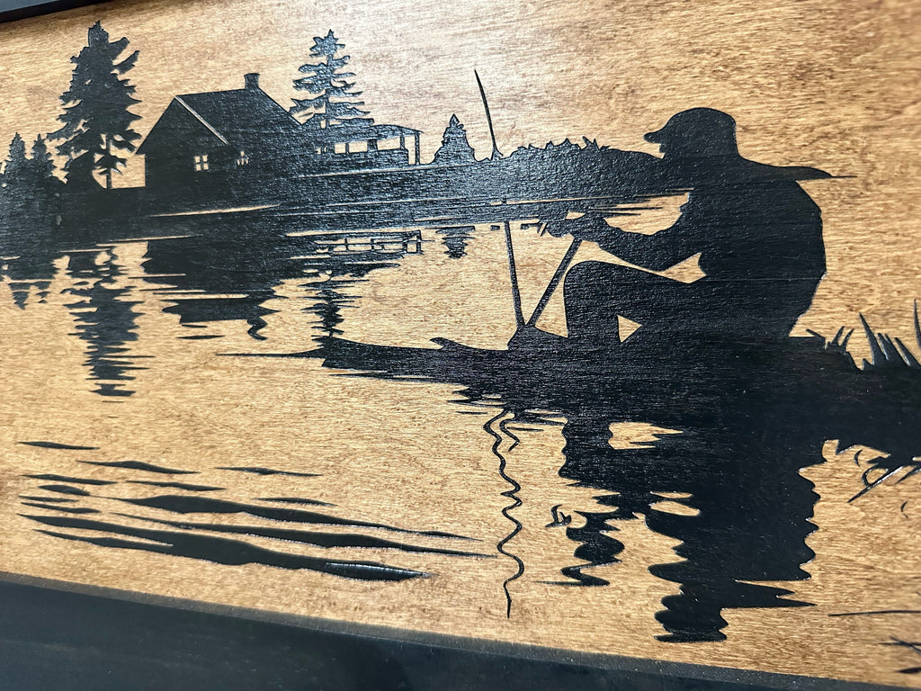 Rather Be Fishing Hidden Gun Safe - Handcrafted Gun Concealment Decor - Hidden Gun Shelf with Magnetic Lock for Quick Access - Hidden Wall Safe for Secure Storage - Made in USA