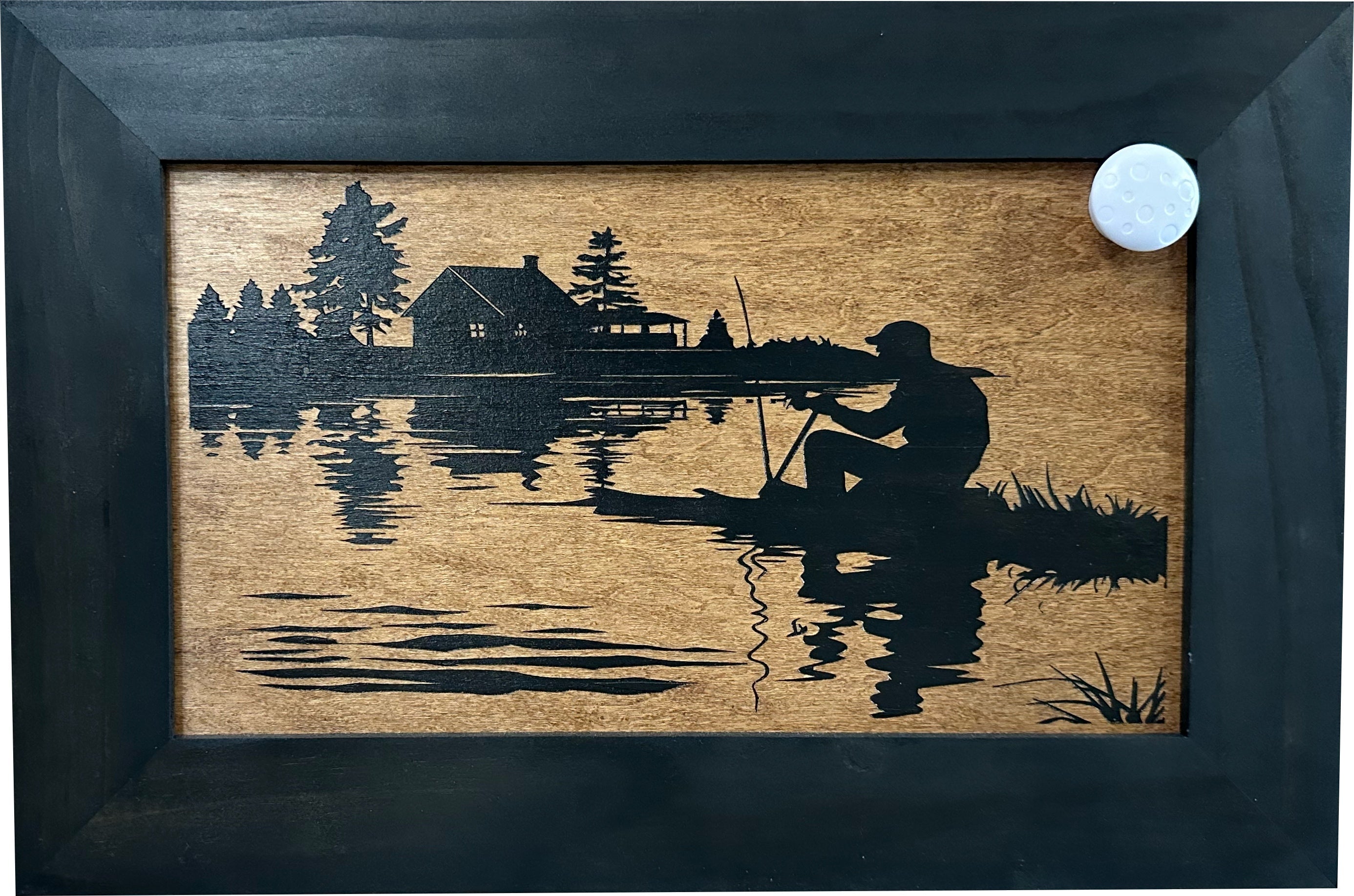 Rather Be Fishing Hidden Gun Safe - Handcrafted Gun Concealment Decor - Hidden Gun Shelf with Magnetic Lock for Quick Access - Hidden Wall Safe for Secure Storage - Made in USA