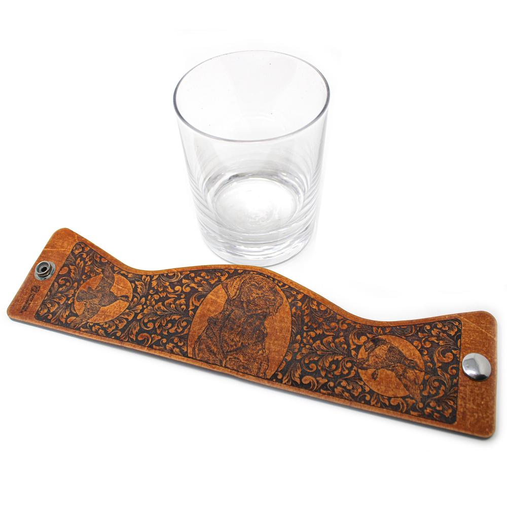 Handcrafted Leather Whiskey Glass Wraps |  Lab Bird Dog
