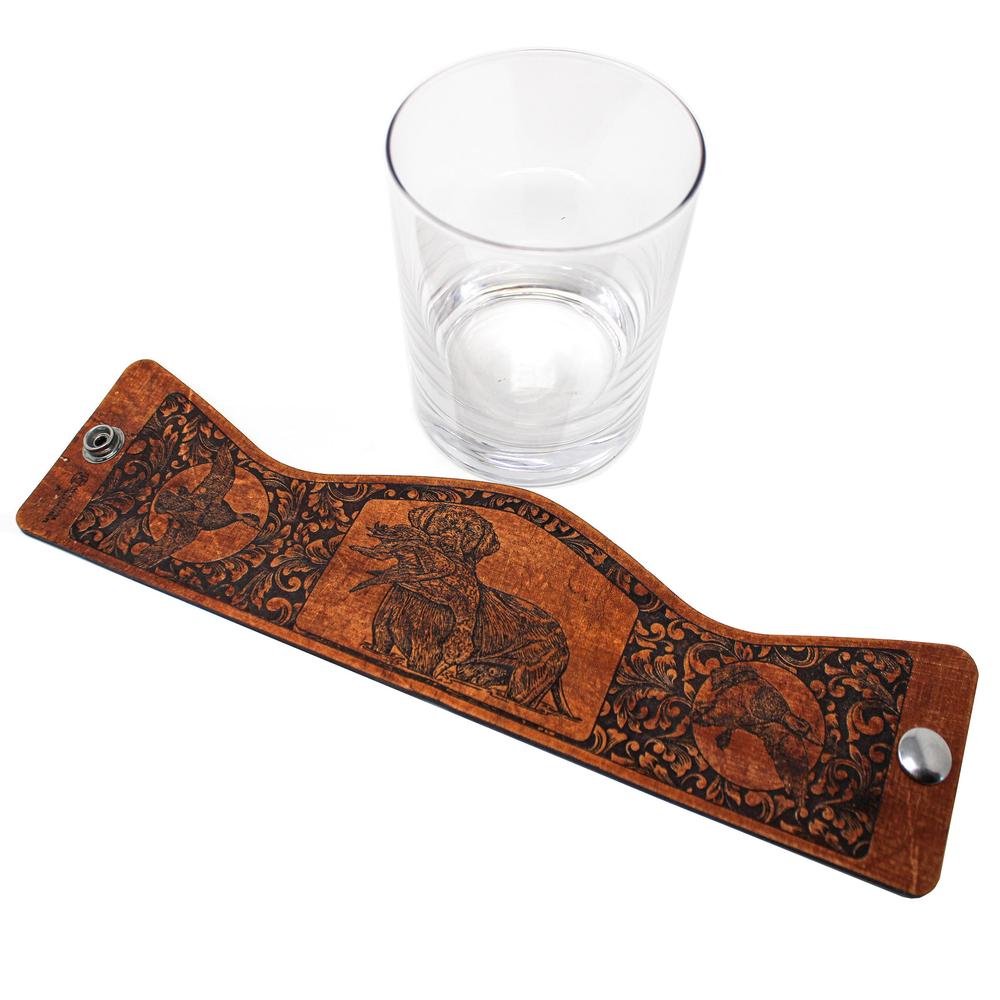 Handcrafted Leather Whiskey Glass Wraps | Mallard Retrieved