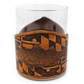 Whiskey Glass Leather Wrap - MD Style Striper Rocks Glass