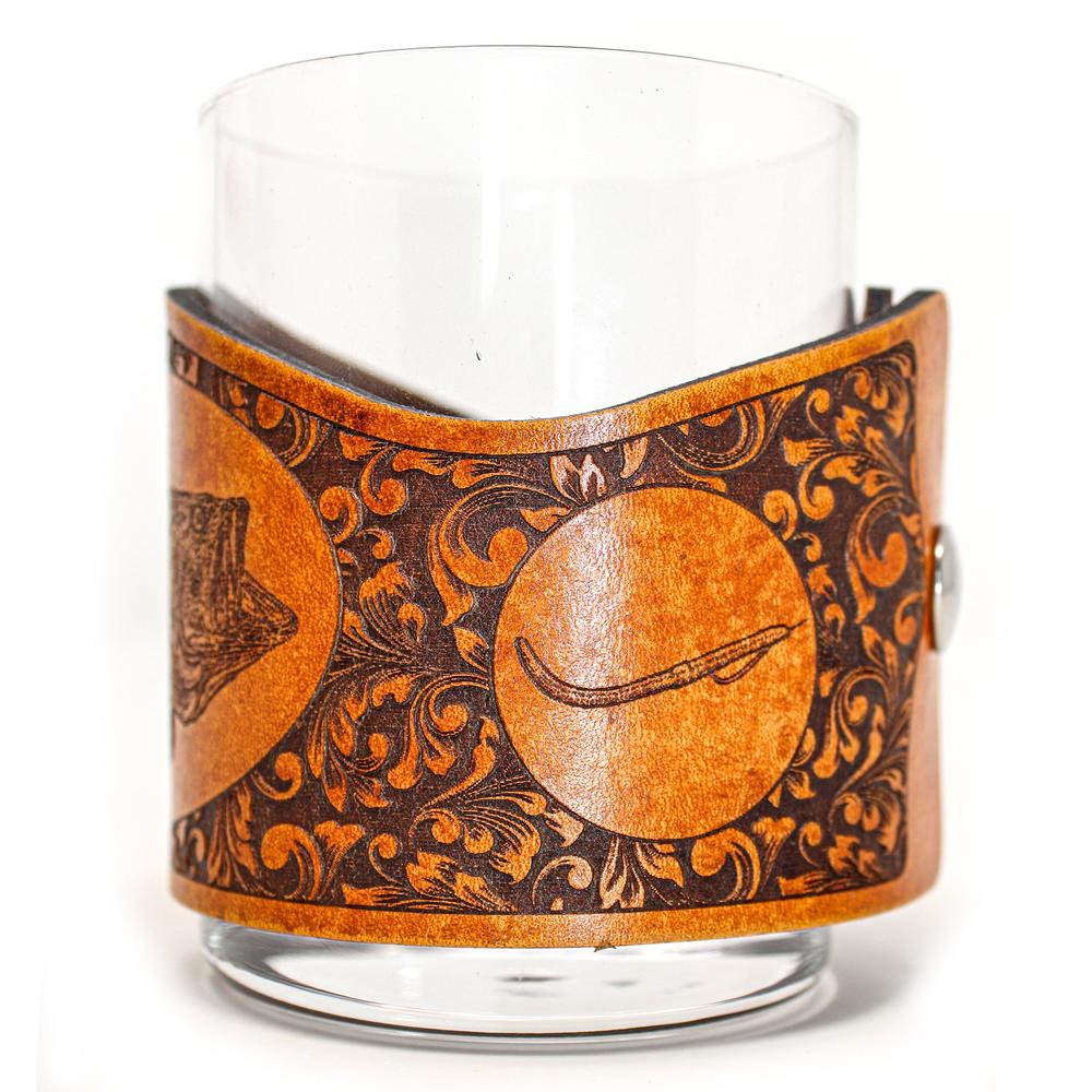 Whiskey Glass Leather Wrap - Bass Rocks Glass
