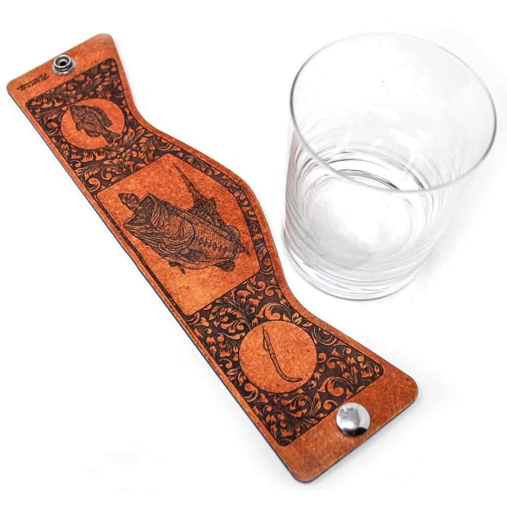 Whiskey Glass Leather Wrap - Bass Gulp