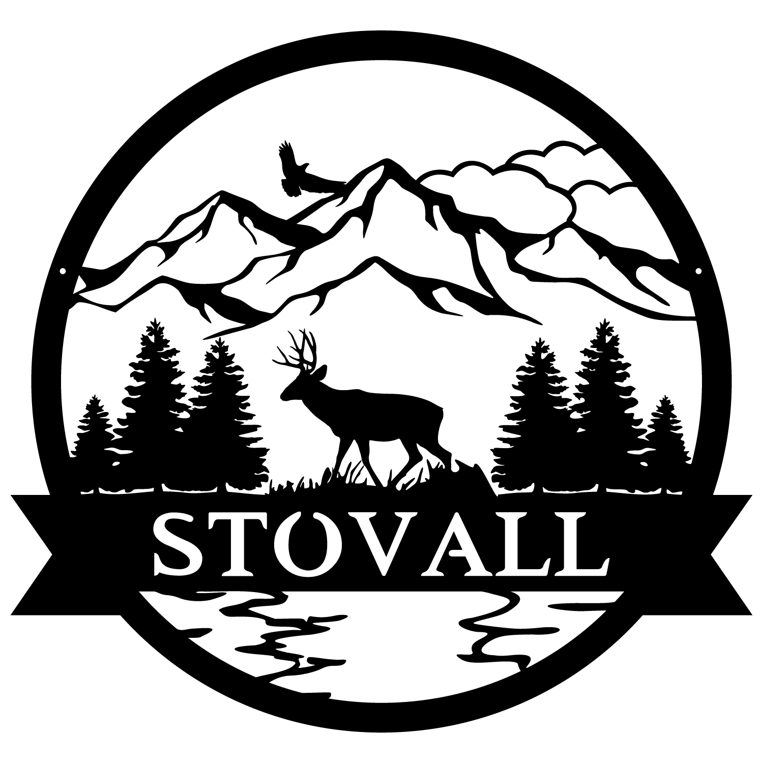 Mule Deer Outdoor Monogram