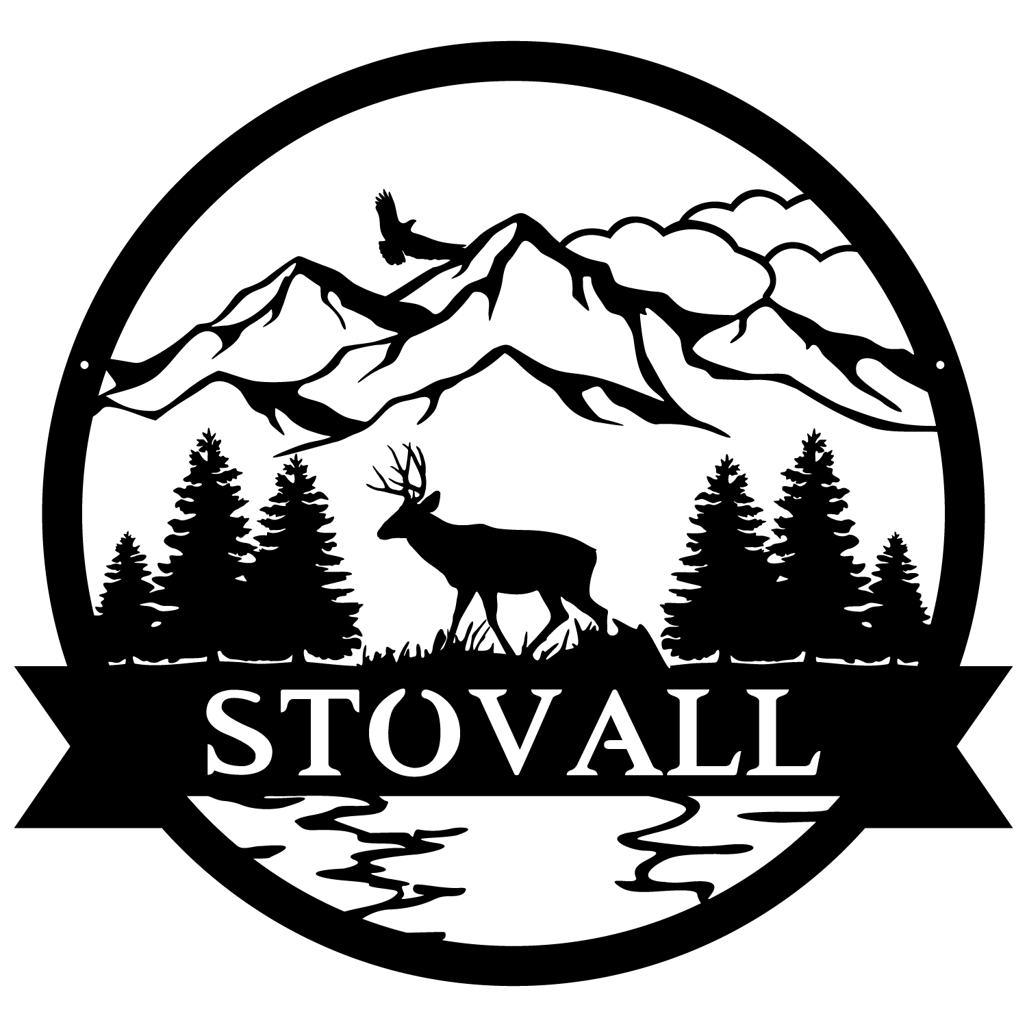 Mule Deer Outdoor Monogram