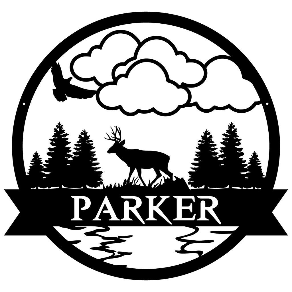 Mule Deer Outdoor Monogram