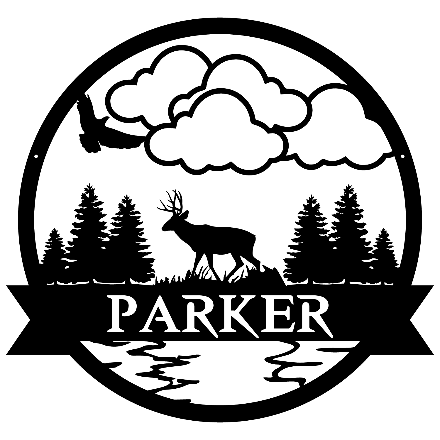 Mule Deer Outdoor Monogram