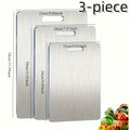3PCS Stainless Steel Cutting Board Set Non-Slip Anti-Bacterial Kitchen Boards