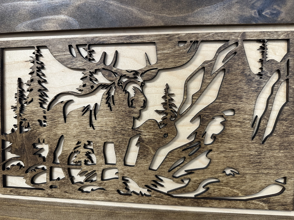 Moose in the Woods Gun Concealment Furniture - Handcrafted Hidden Gun Storage Wall Decor - Hidden Gun Shelf with Magnetic Lock for Quick Access