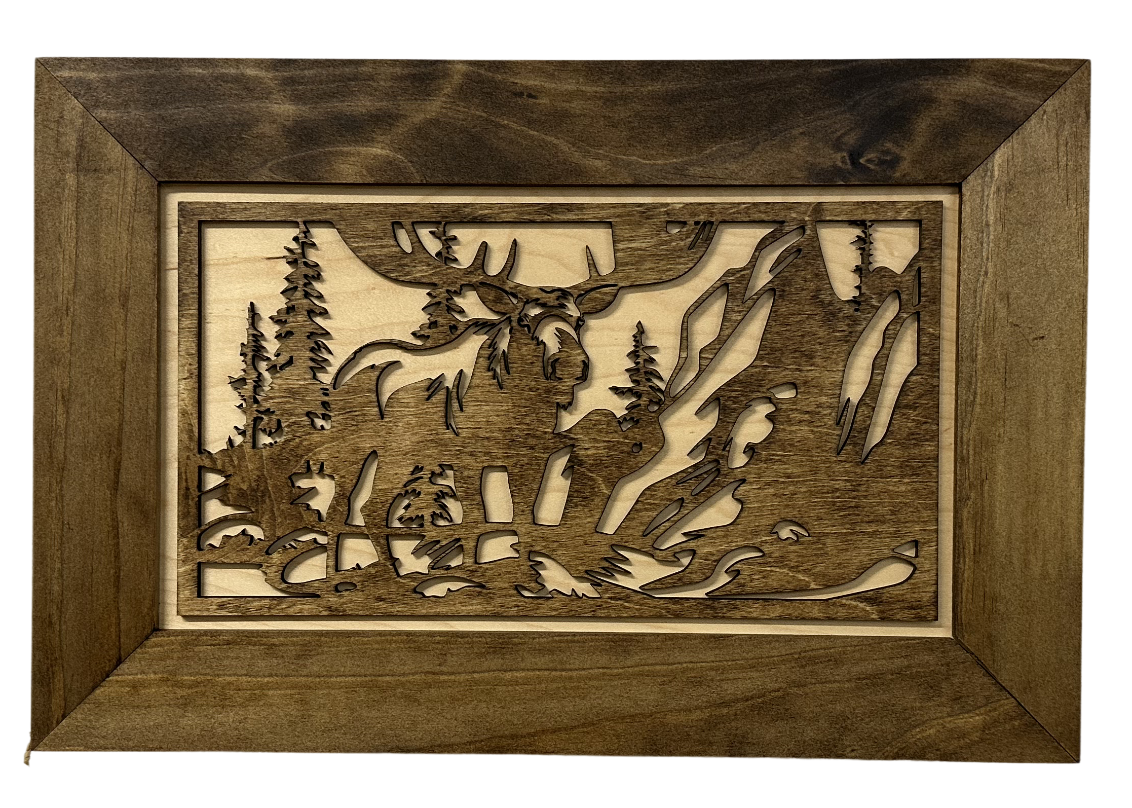 Moose in the Woods Gun Concealment Furniture - Handcrafted Hidden Gun Storage Wall Decor - Hidden Gun Shelf with Magnetic Lock for Quick Access
