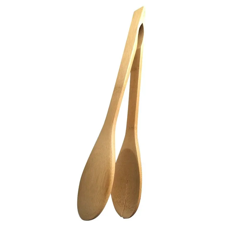 DecorBites™ Bamboo Kitchen Food Tongs