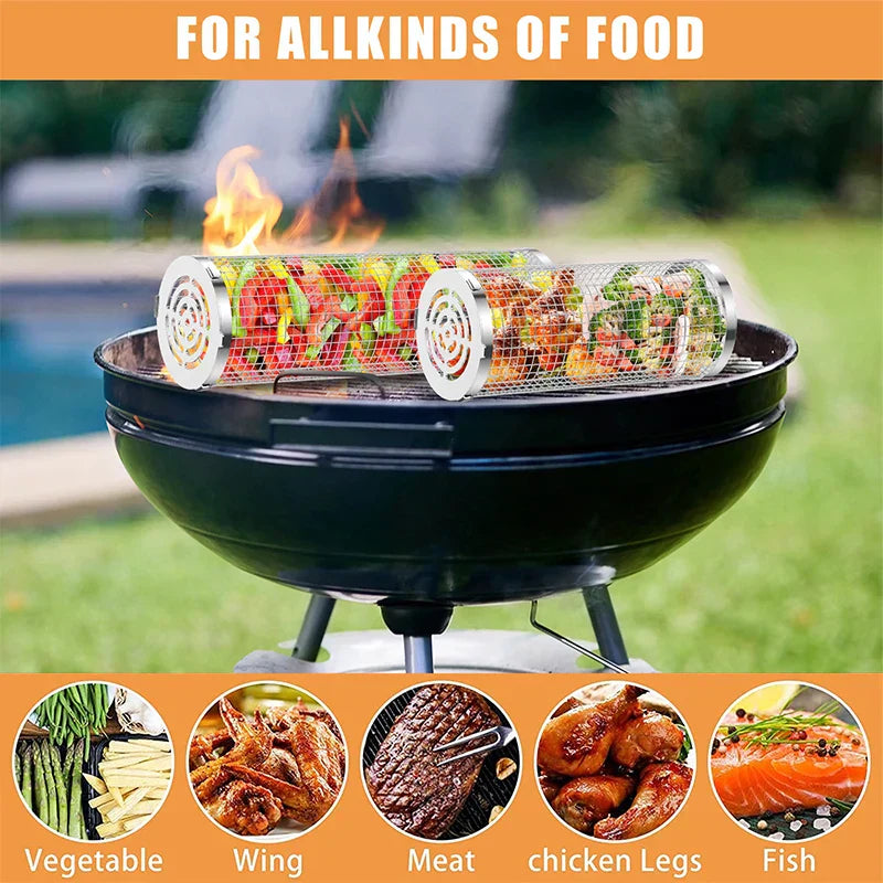 DecorBites™ Grilling Basket: Ultimate BBQ Tool for Fish, Vegetables, and More