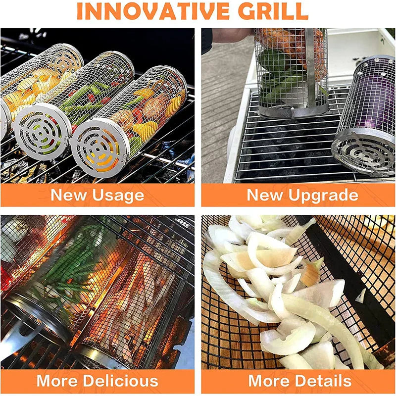 DecorBites™ Grilling Basket: Ultimate BBQ Tool for Fish, Vegetables, and More