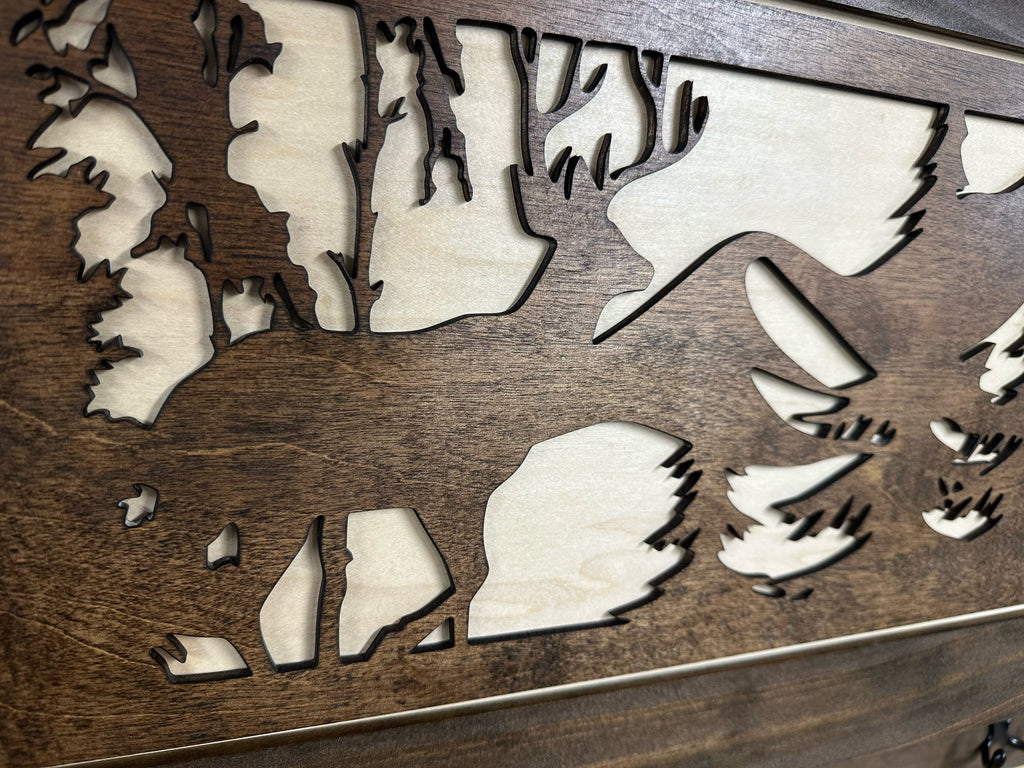 Deer Hunter Hidden Gun Storage - Coat Rack Concealment Shelf with Hooks for Coats, Bags, & Hats - Quick Access Hidden Gun Shelf - Hidden Storage Furniture with Secure Magnetic Lock