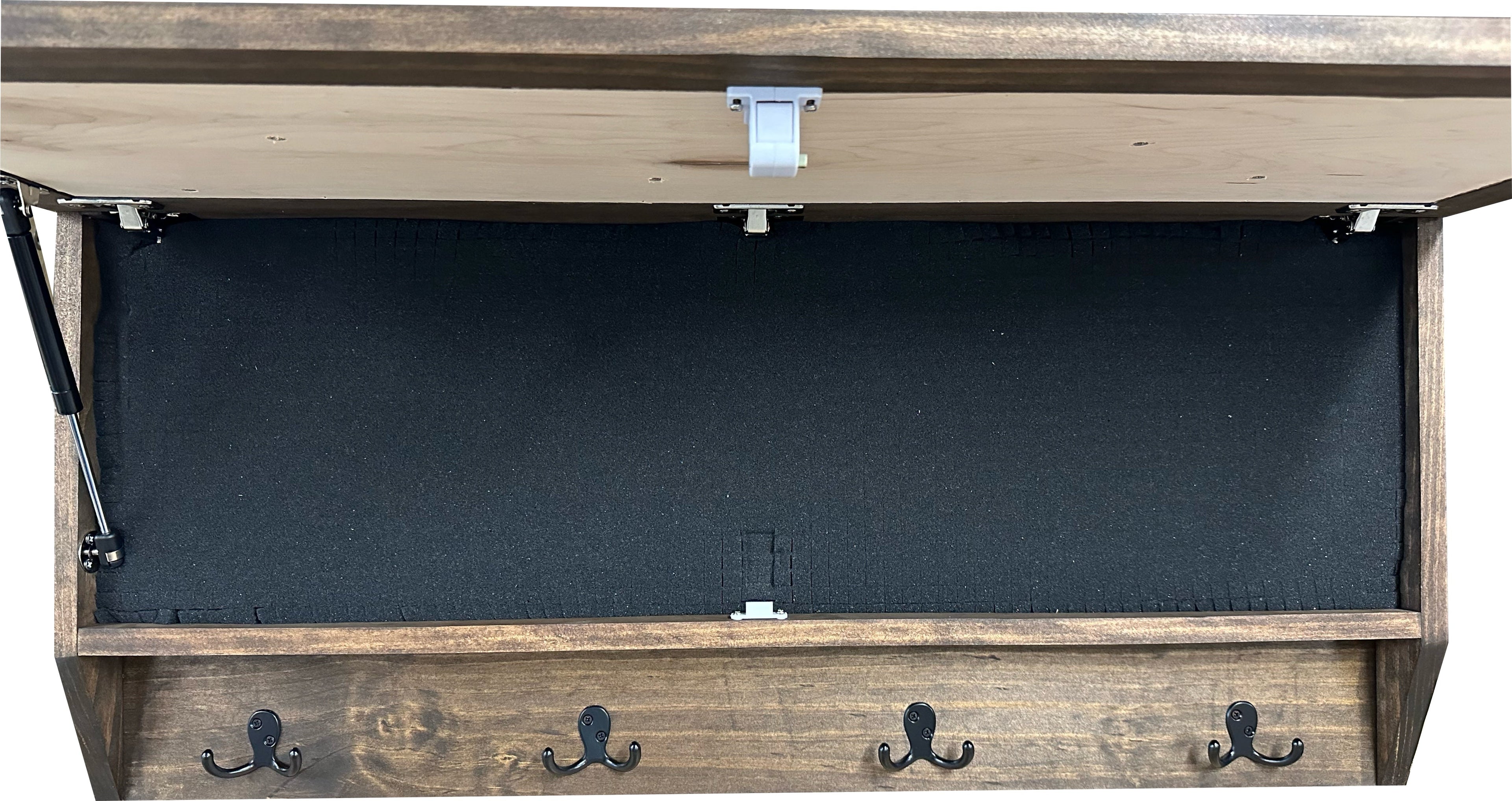 Deer Hunter Hidden Gun Storage - Coat Rack Concealment Shelf with Hooks for Coats, Bags, & Hats - Quick Access Hidden Gun Shelf - Hidden Storage Furniture with Secure Magnetic Lock