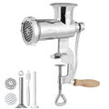 Manual Meat Grinder, All Parts Stainless Steel, Hand Operated Meat Grinding Machine with Tabletop Clamp, 2 Grinding Plates & Sausage Stuffer, Ideal for Home Kitchen Restaurant Butcher's Shop