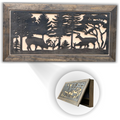 Deer Scene Gun Concealment Decor - Handcrafted Wooden Gun Cabinets - Gun Shelf Hidden Storage for Rifles, Shotguns, & Handguns - Quick Access Hidden Wall Safe (Extra Large)