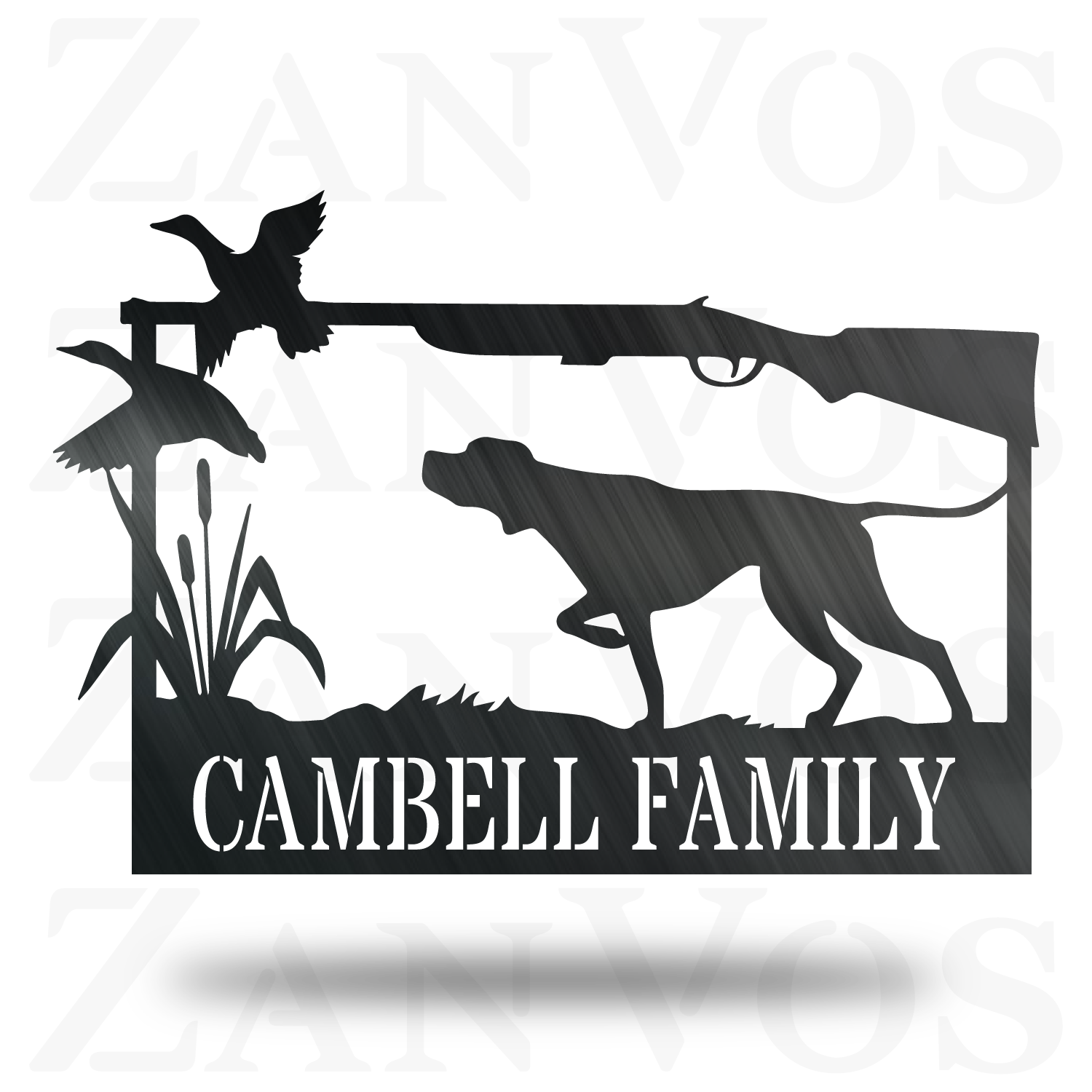 Duck Hunting Monogram With Dog