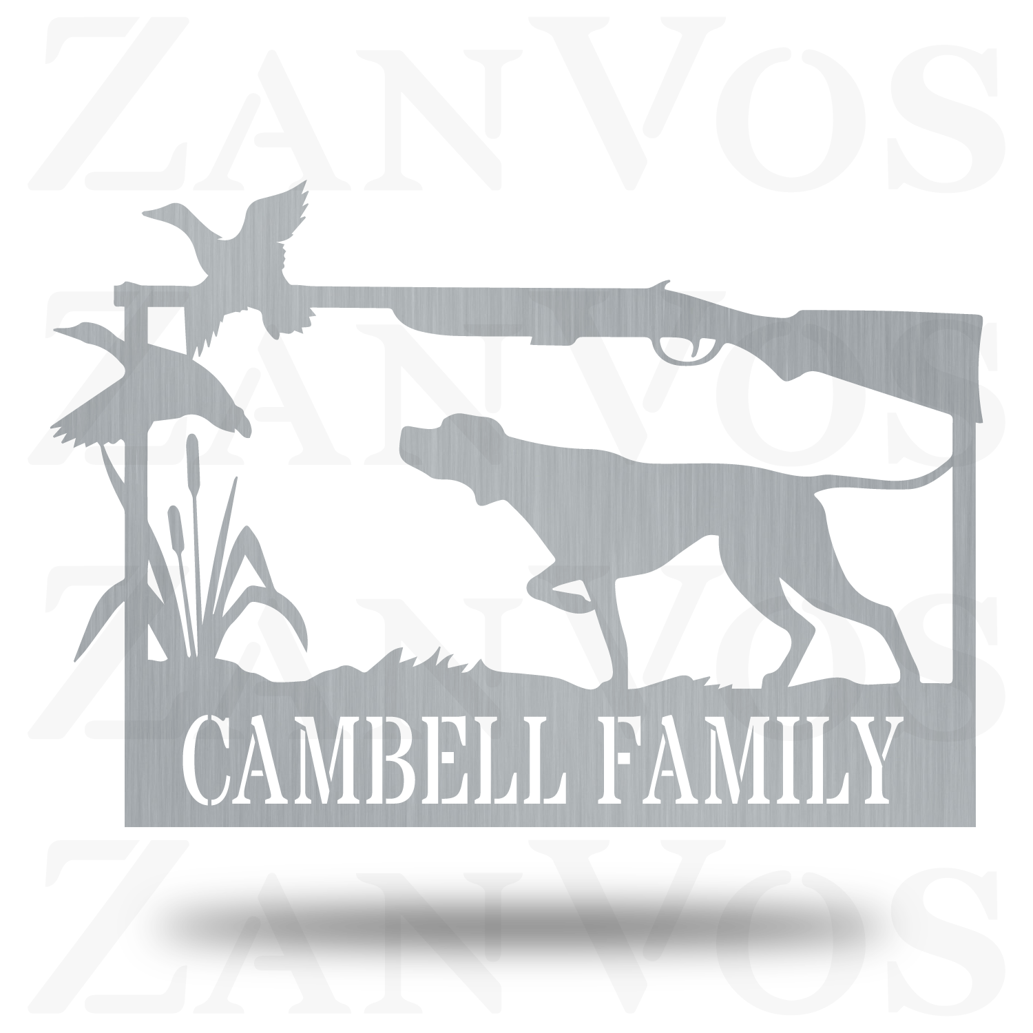 Duck Hunting Monogram With Dog