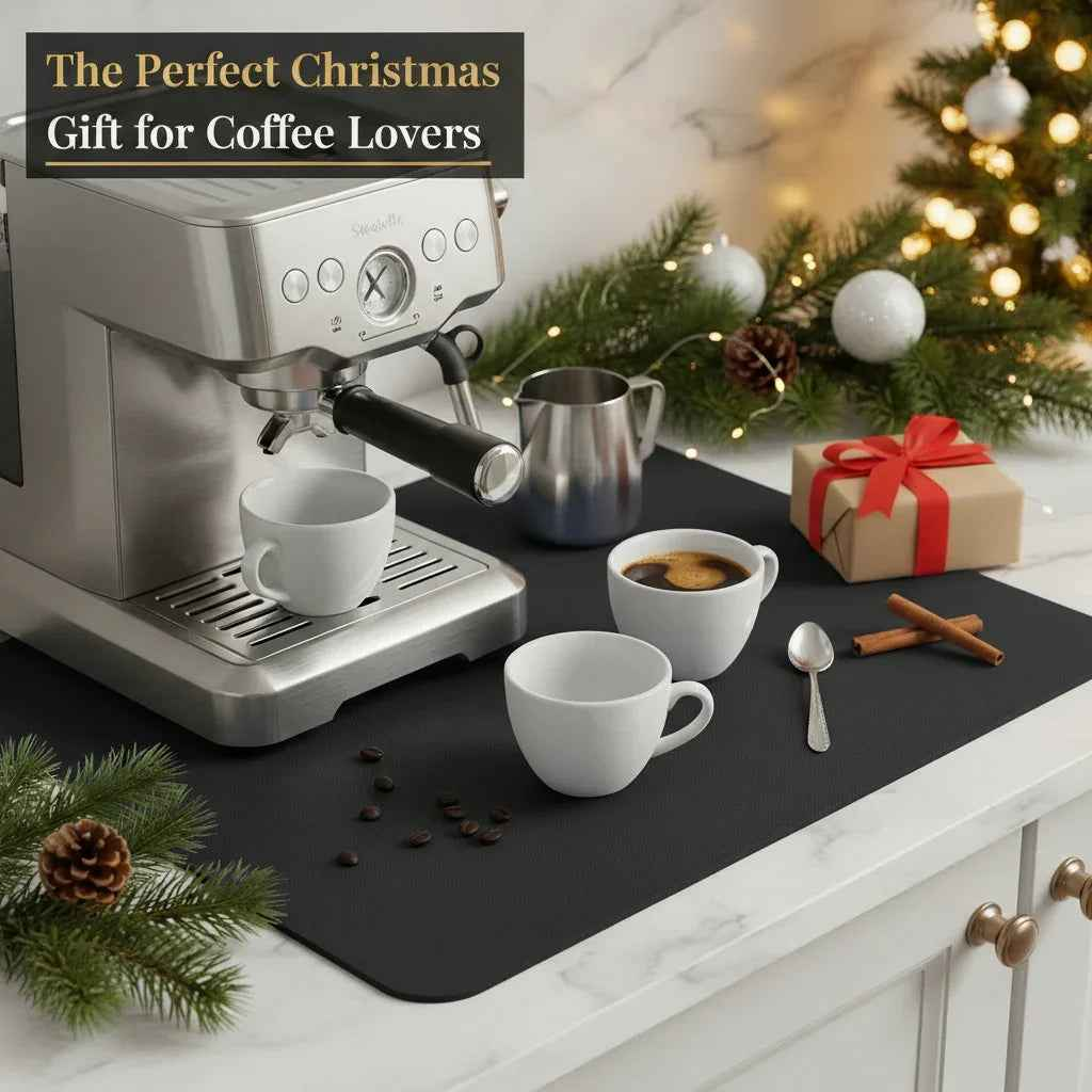 Strabella Dish Drying Mat - Super Absorbent, Quick Dry, Non-Slip in Black