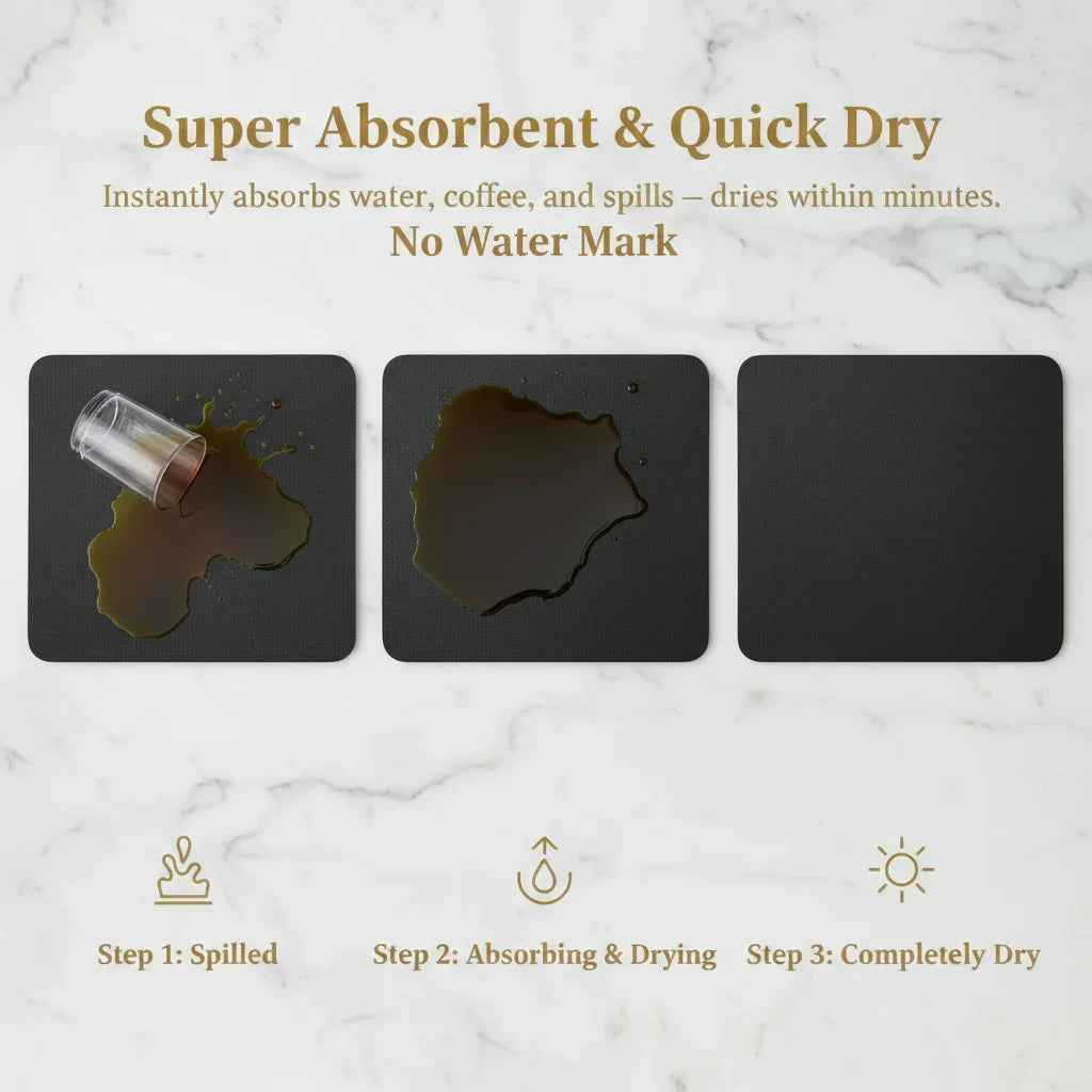 Strabella Dish Drying Mat - Super Absorbent, Quick Dry, Non-Slip in Black