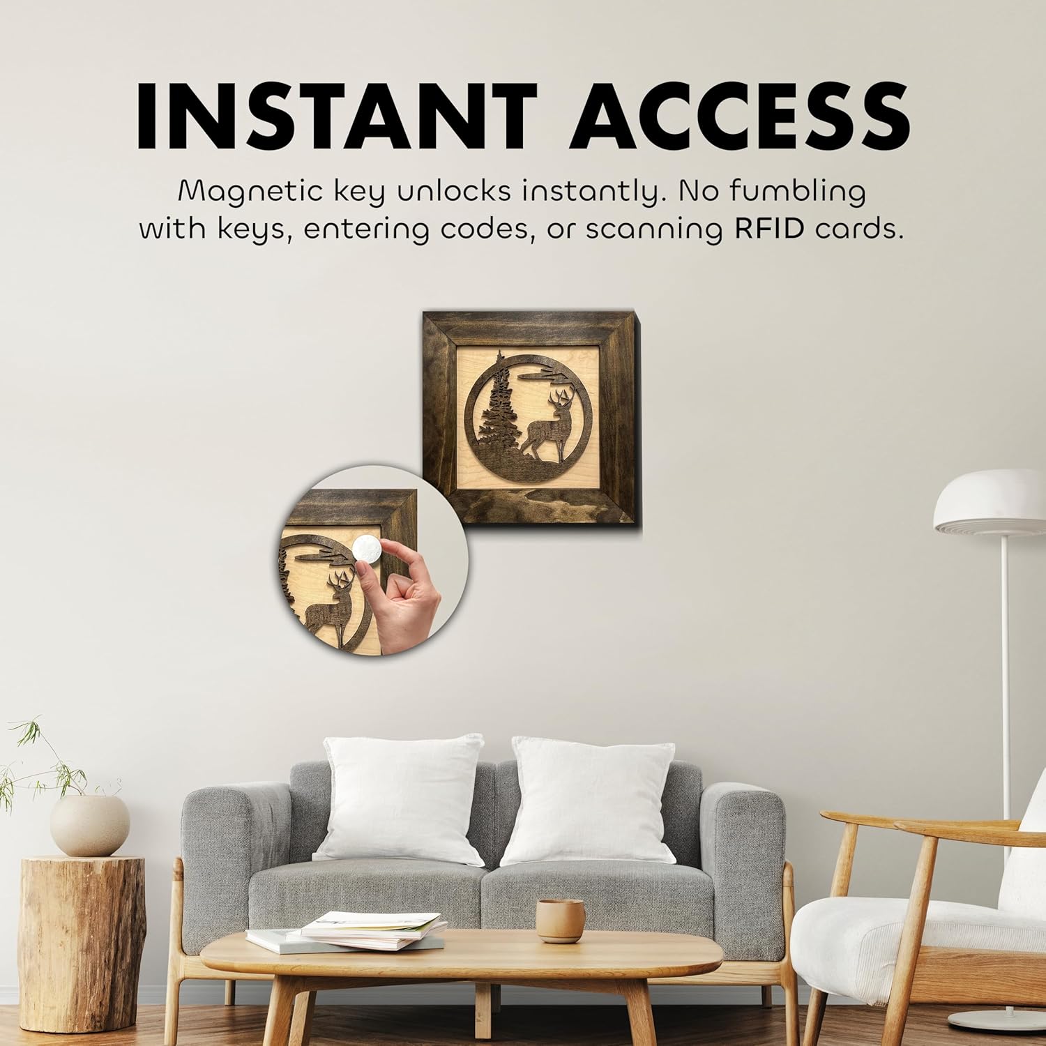 Buck In Nature Gun Safe Shelf - Gun Concealment Furniture - Hidden Gun Safe for Discrete Firearm Storage